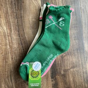 5 pack Bioworld Green and Pink Wicked Crew Socks- New